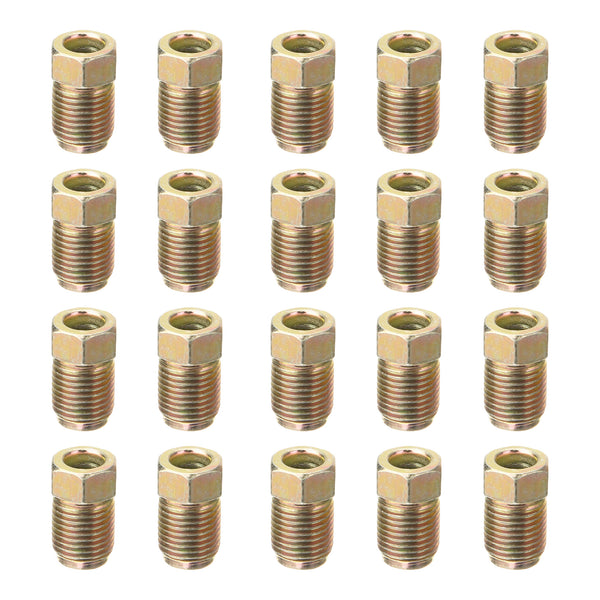 20x Brake Line Fittings Set For 3/16" Tube Inverted Flares Metric End Union Nuts