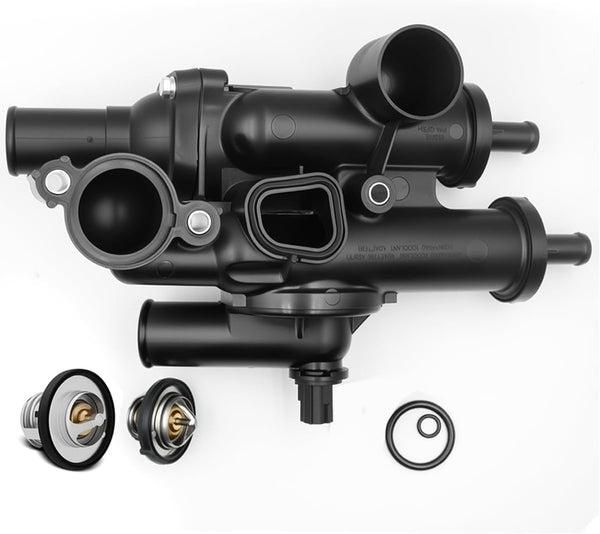 Thermostat Housing Assembly W/Sensor 68003582AB Compatible with Dodge/Chrysler & Jeep - Journey 09-20/Avenger 09-14/Compass Patriot 07-17/Caliber/Sebring, 200 - DOHC 4Cyl 2.4L 2.0L