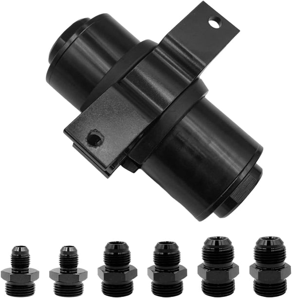 Inline Fuel Filter 10 Micron with 6AN 8AN 10AN Adapter& Bracket Clamp 50MM Universal