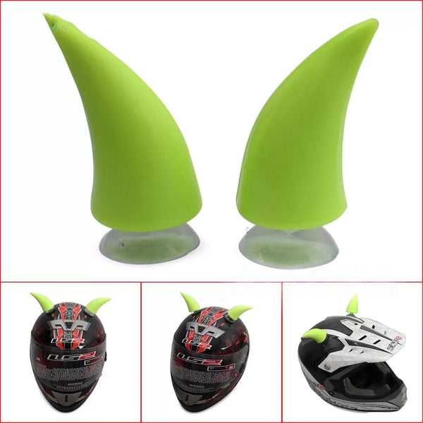 2PC Green Motorcycle Helmet Devil Horn with Sucker Accessories