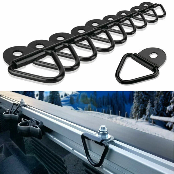 10pcs Black D Shape Tie Down Anchors Ring for Car Truck Trailers RV Boats
