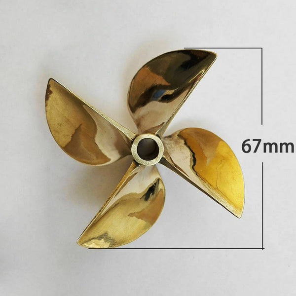 Left PROPELLER 26cc Brass Prop 6717 1/4" Shaft 4 Blade 67mm Diameter RC Boat 834