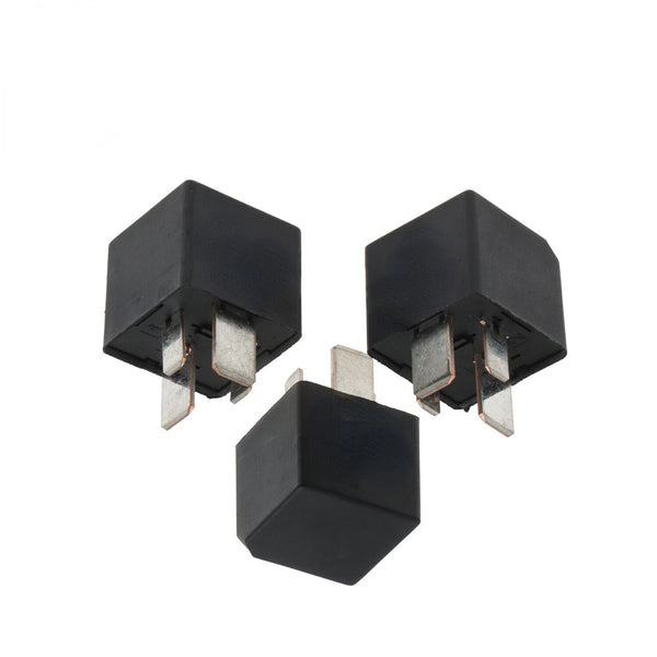 3 Piece 4 Pin Plug Multi-Purpose Relay 70A 12V Black Fit for Ford Volvo