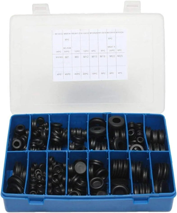 Rubber Grommets Kit 250 PCS Hole Gaskets Assortment Automotive Firewall