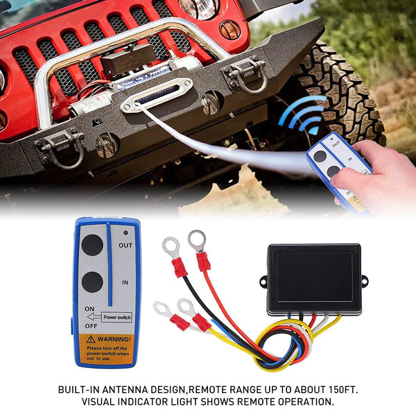 Wireless Winch Remote Control Kit Receiver 150ft 12V Switch Handset Twin Easy