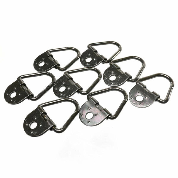 8pcs Black D Shape Tie Down Anchors Ring for Car Truck Trailers RV Boats
