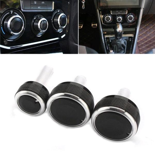 3PCS Car Air Condition A/C Switch Buttons Control Knobs Cover For VW Golf MK4