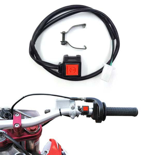 Motorcycle Handlebar Engine Kill Switch Button Red Universal for Scooter ATV