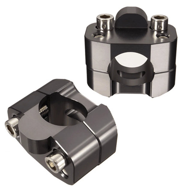 CNC Aluminum Handlebar Risers 22-28mm Universal Titanium color