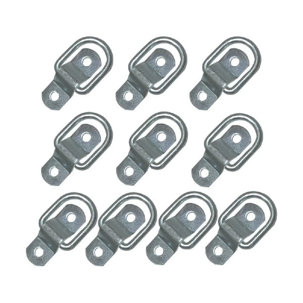 10 Pack 1/4" D-Ring Tie Downs for Loads on Trailers RV Trucks ATV SUV Boats