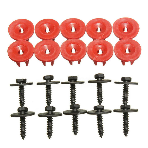 10x Engine Undertray Cover Clips + 10x Buttom Shield Guard Screws For Ford C-Max